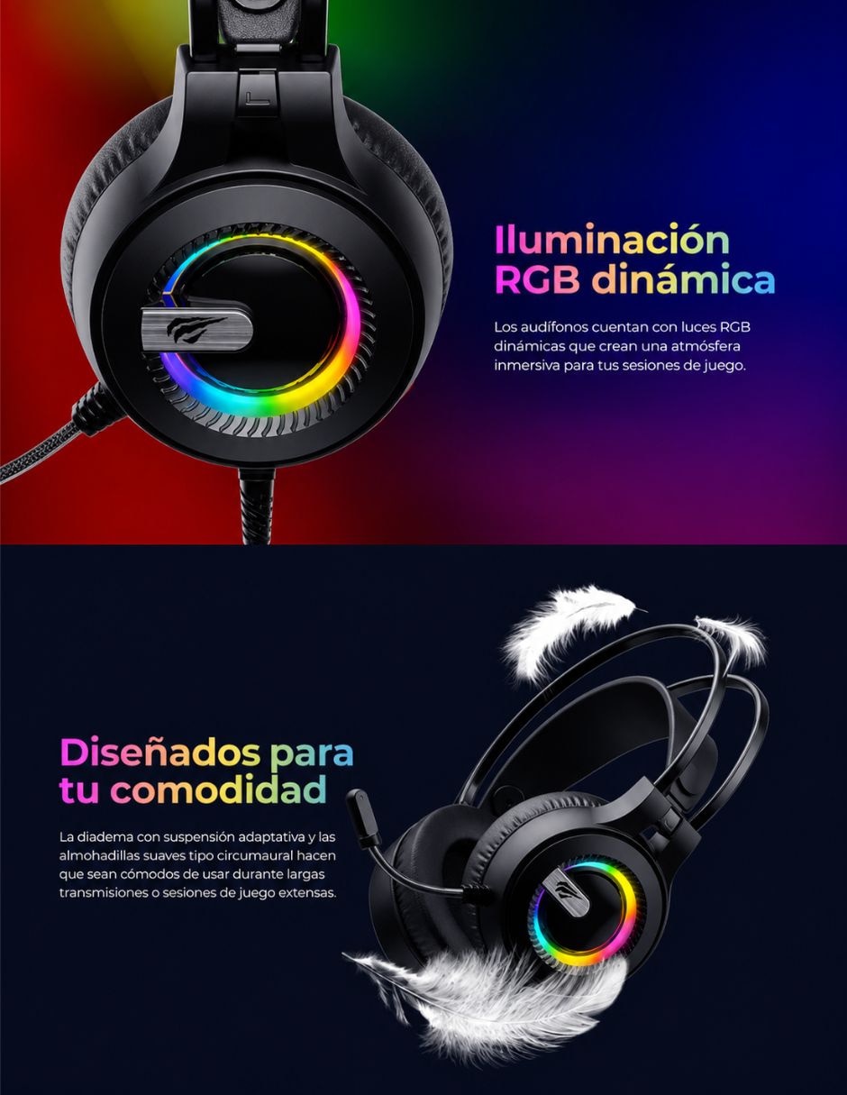Audífonos gamer alámbricos H2040D 4
