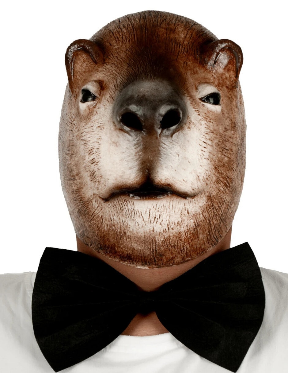 Máscara para disfraz de novio capibara elegante diseños originales