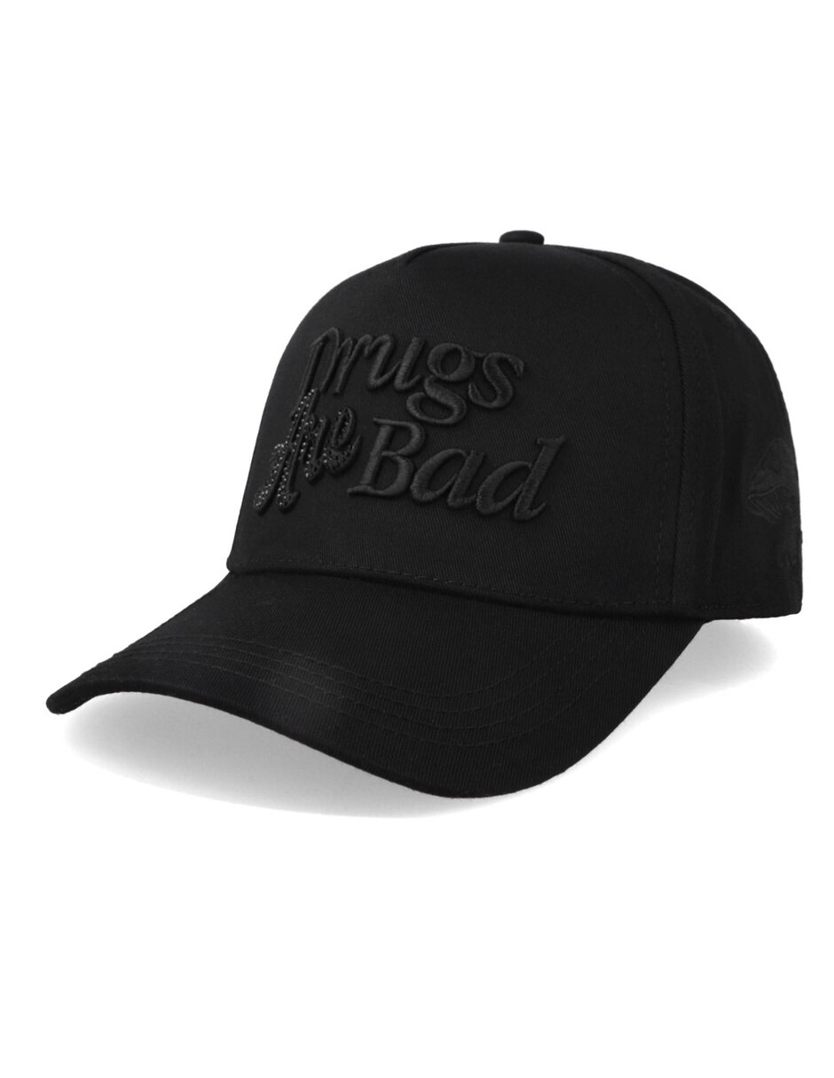 Gorra visera curva snapback Problematic Drugs Trippy Ee Negro Unitalla para adulto