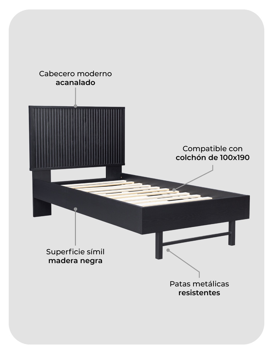 Base para cama armable de MDF individual 5