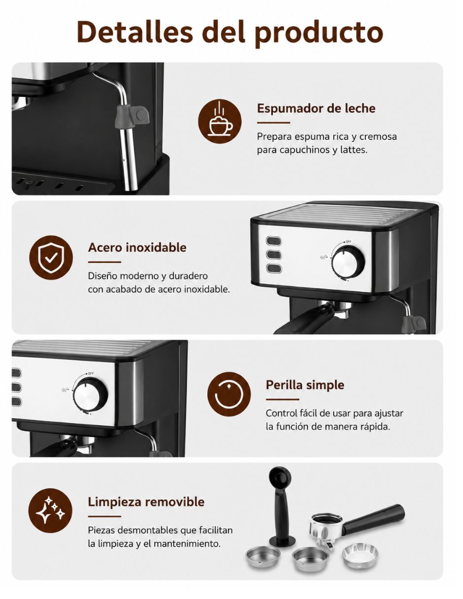 Cafetera espresso IQ TECH 04005