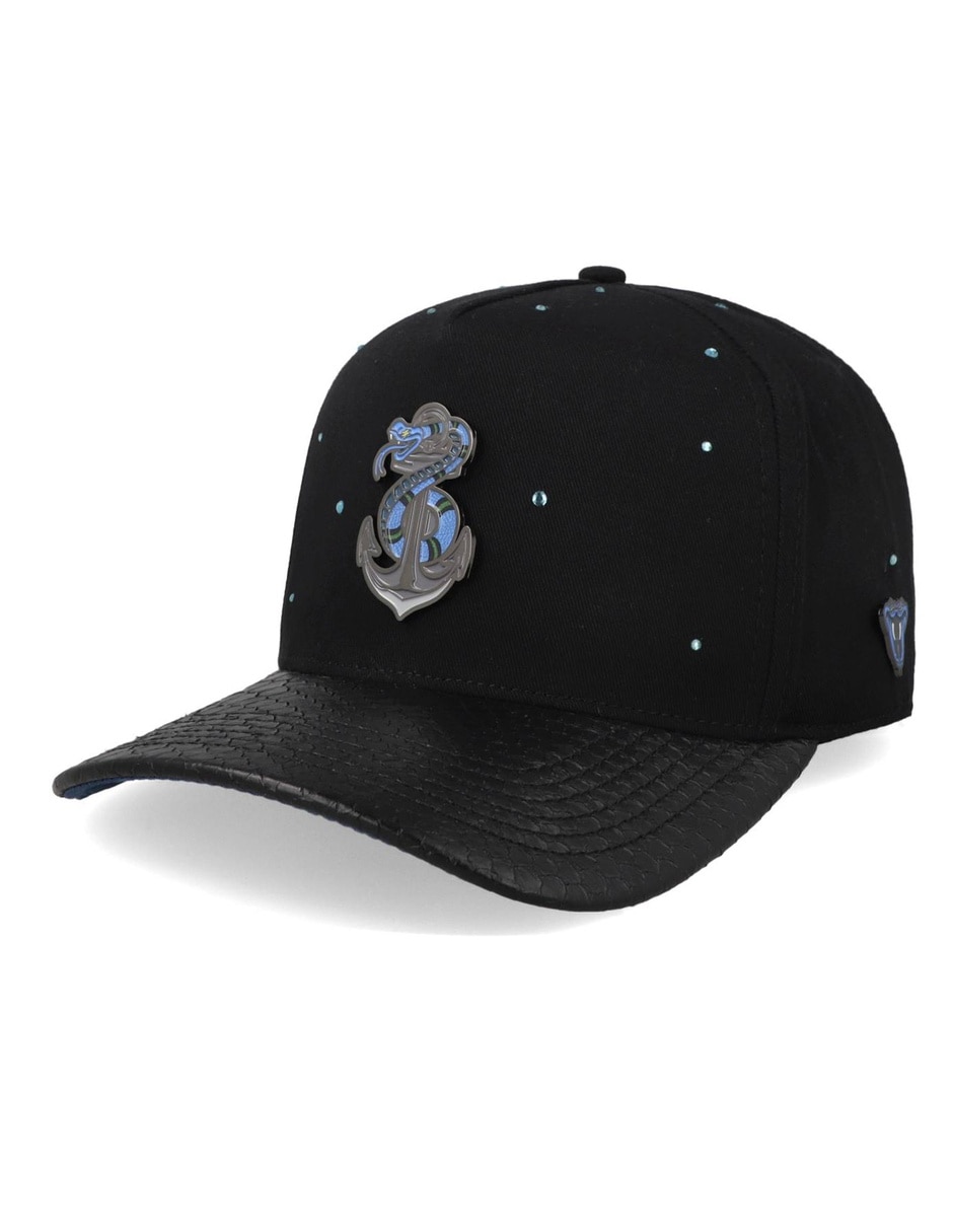 Gorra visera curva snapback Cash Only Blue Snake Negro Unitalla para adulto