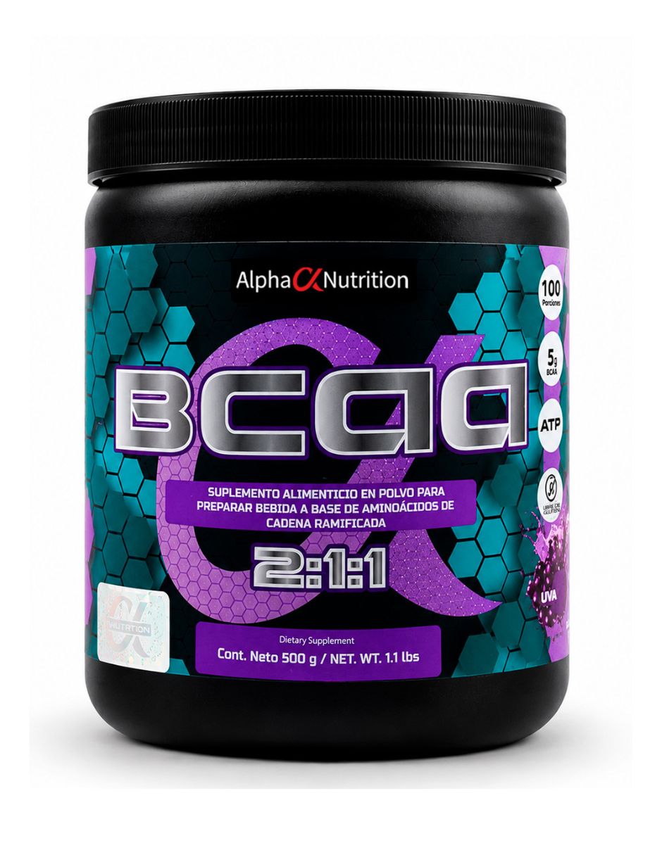 BCCA 2:1:1 con aminoácidos sabor uva de 500 g BCCA 2:1:1 con aminoácidos sabor uva de 500 g