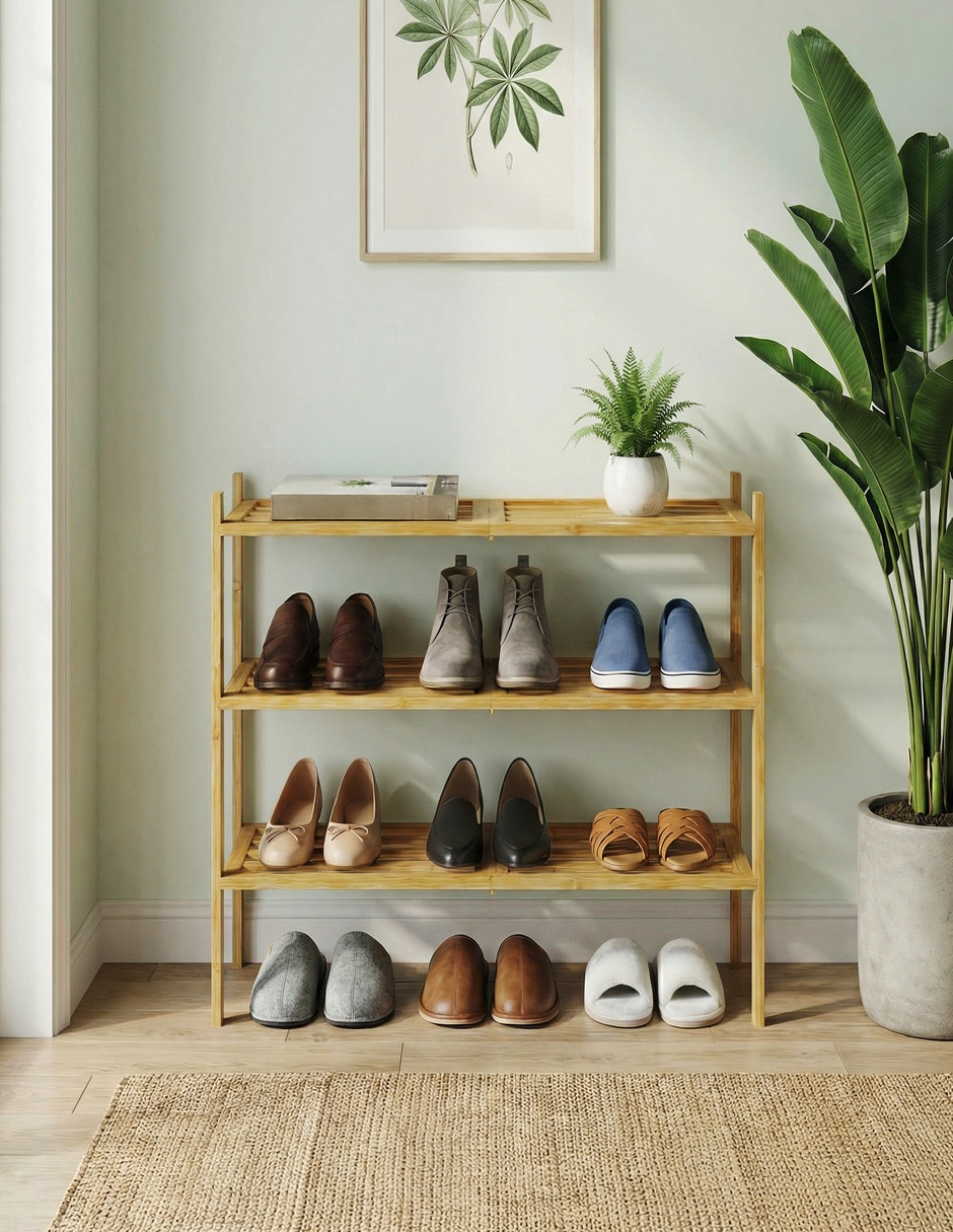 Zapatera armable SONGMICS HOME Bambou para 16 pares de zapatos