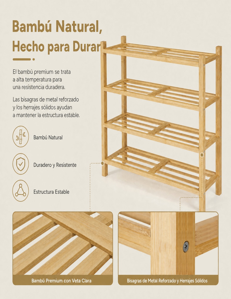 Zapatera armable SONGMICS HOME Bambou para 20 pares de zapatos
