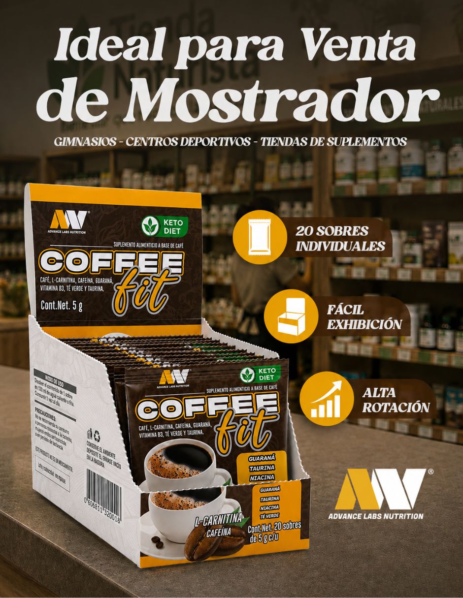 Energizante Coffee fit con cafeína sabor café 3