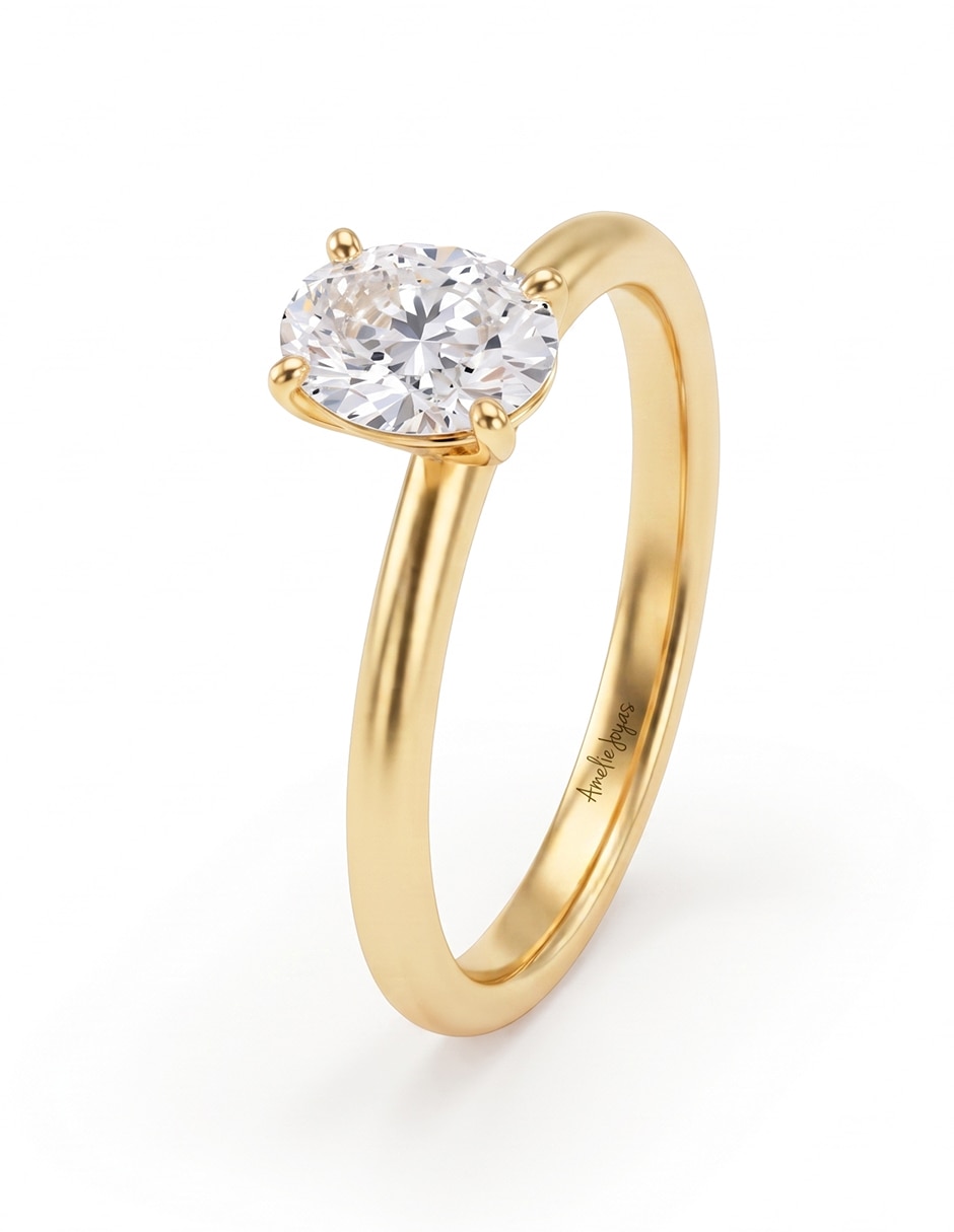 Anillo de compromiso de oro 14 k 2