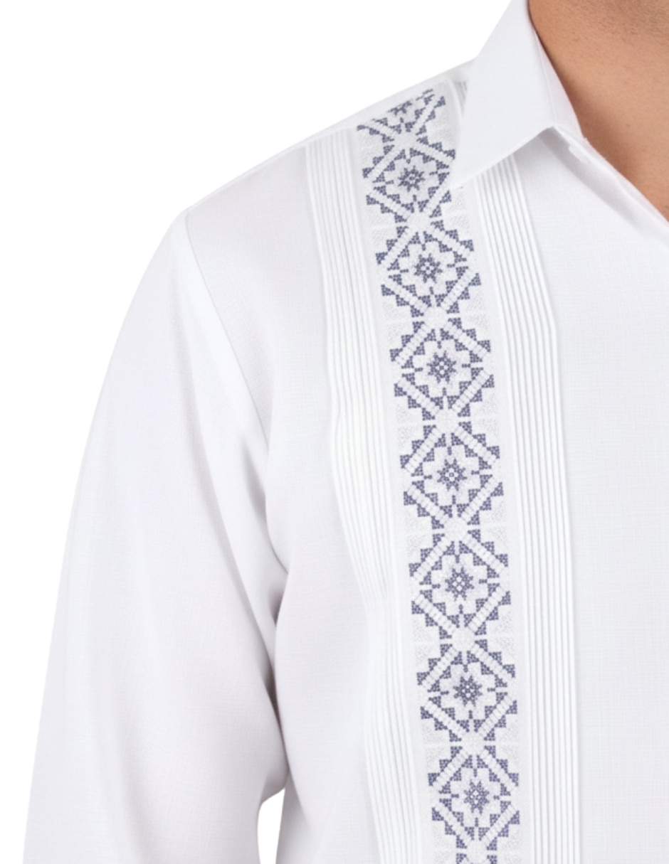 Guayabera manga larga para hombre 4