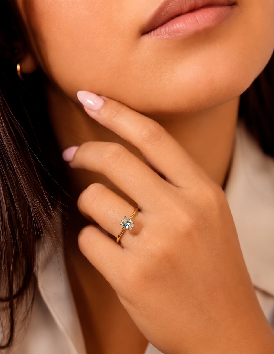 Anillo de compromiso de oro 18 k amelie joyas