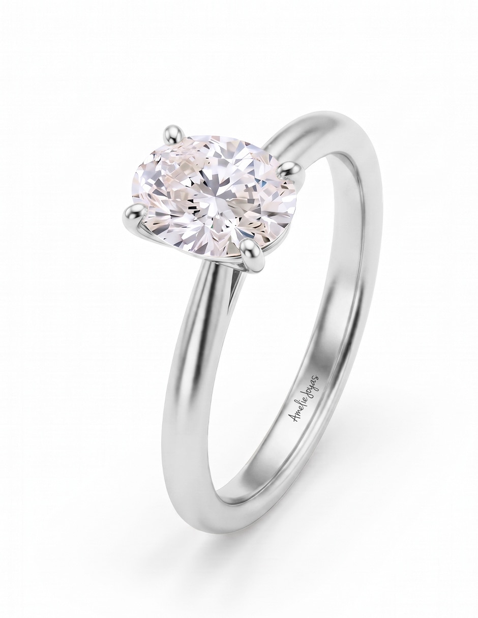 Anillo de compromiso de oro 18 k 2