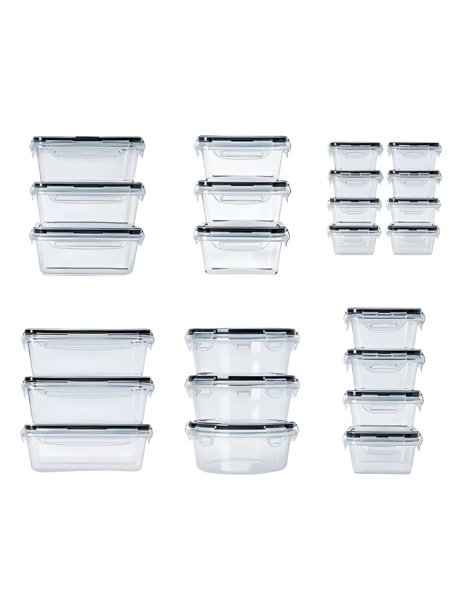 Set de contenedor para refrigerador de plástico 24 piezas Set de contenedor para refrigerador de plástico 24 piezas