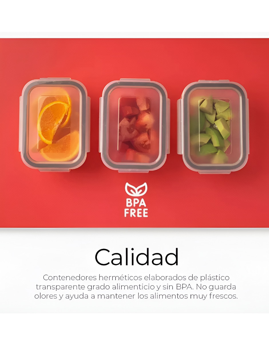 Set de contenedor para refrigerador de plástico 24 piezas 5