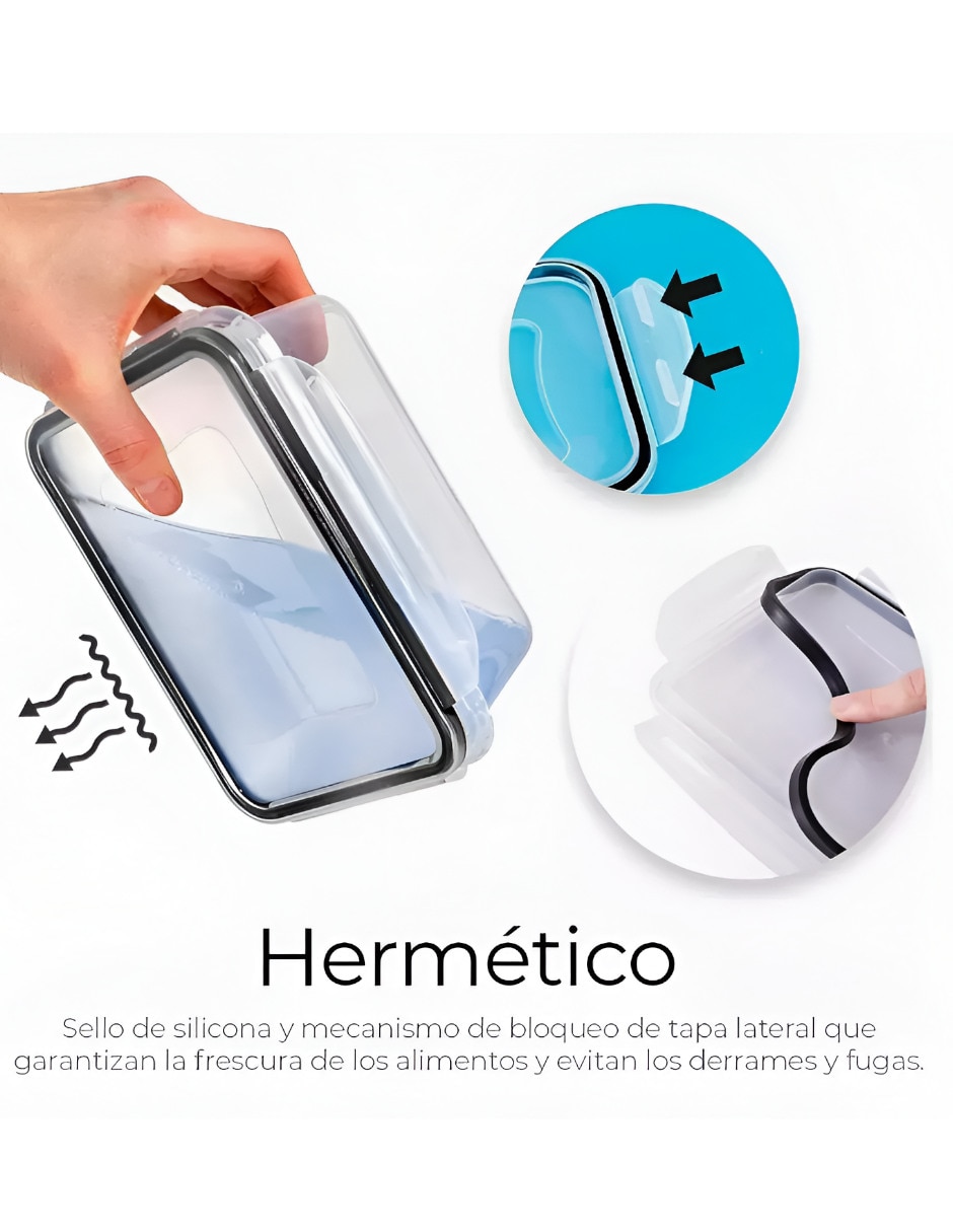 Set de contenedor para refrigerador de plástico 24 piezas 4