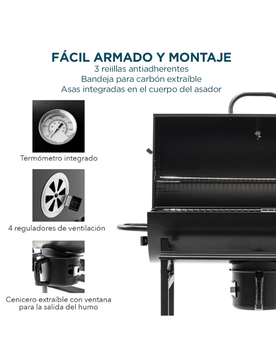 Asador de carbón Ghaliet ASA-BAR-76 de acero