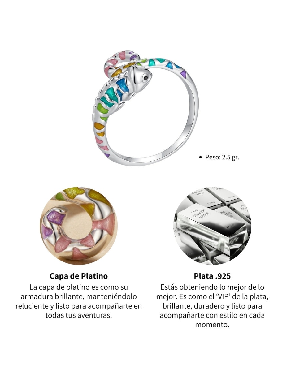 Anillo De animal nature p 925 de plata pulido 2