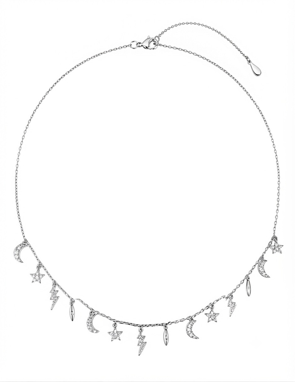Gargantilla de estrella brillo de plata p 925 Gargantilla de estrella brillo de plata p 925