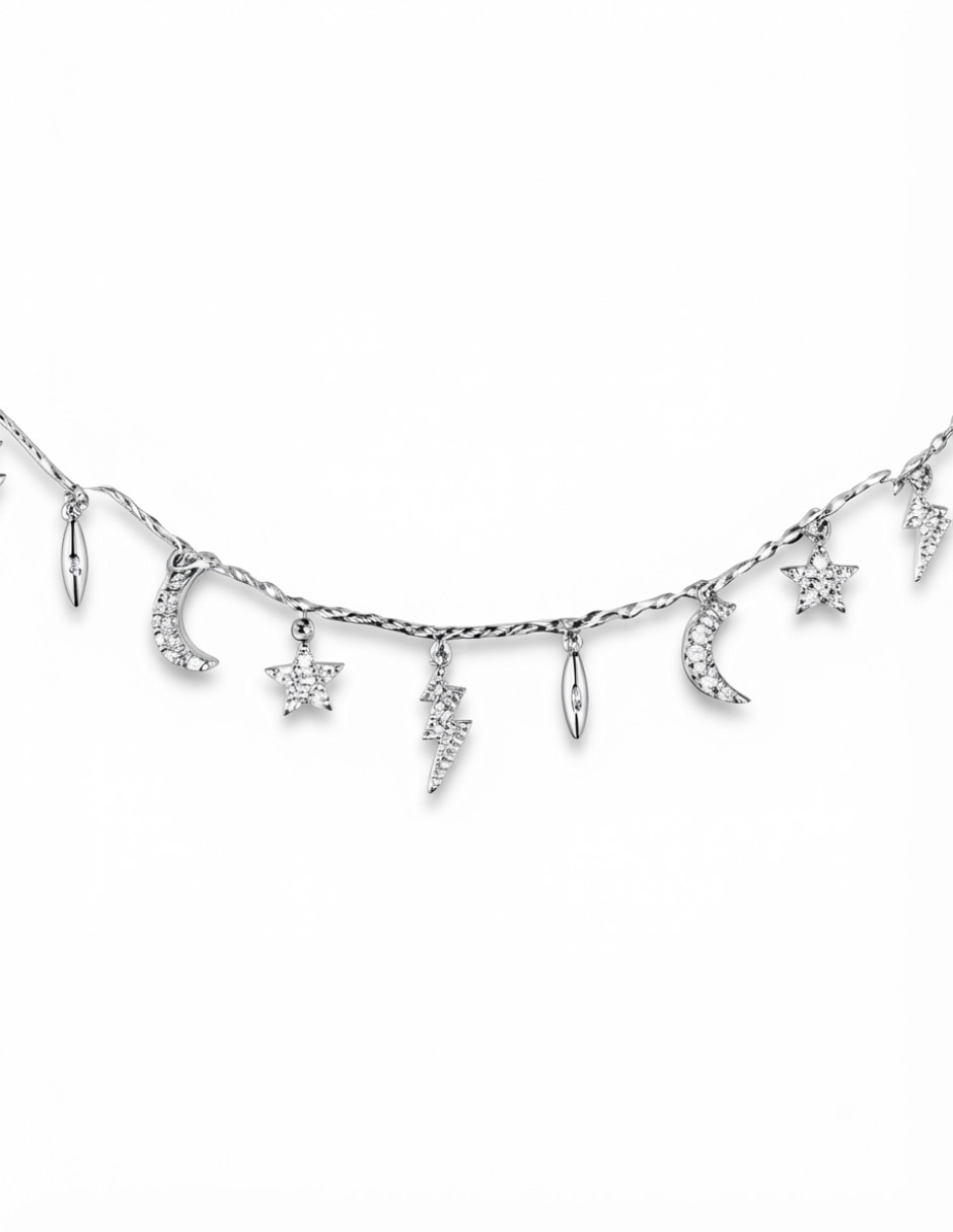 Gargantilla de estrella brillo de plata p 925 2