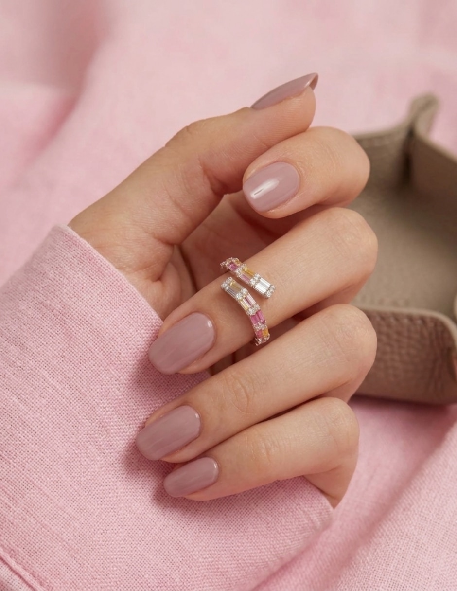 Anillo multi gemas brillo p 925 de plata circonita pavé 4