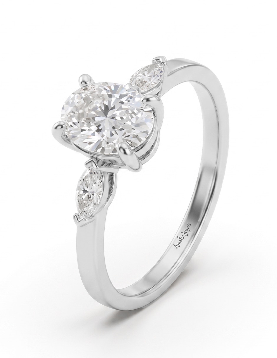 Anillo de compromiso de oro 18 k 2