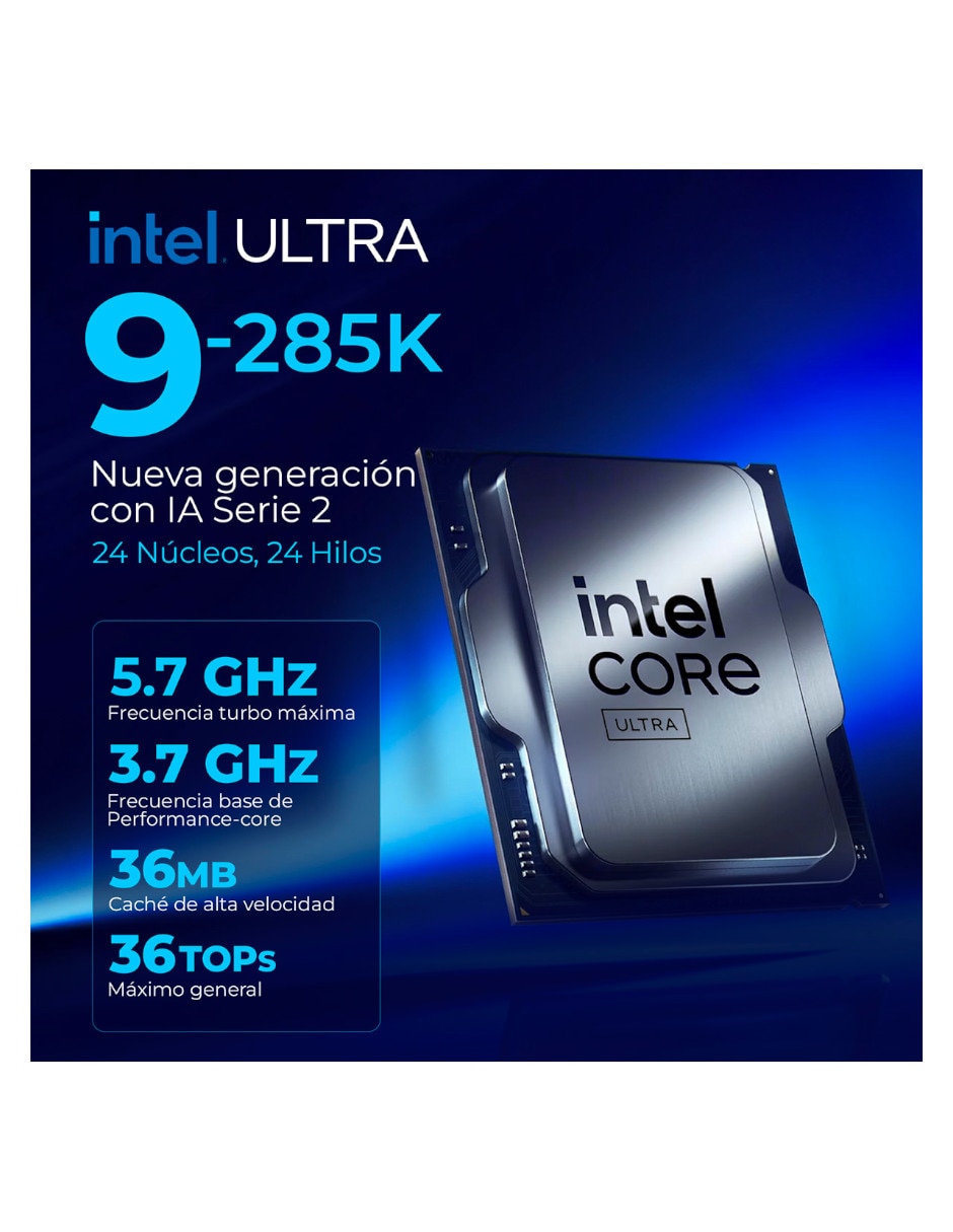 31.5 pulgadas Full HD Intel core ultra 9 NVIDIA GeForce RTX 5060 Ti 32 GB RAM No aplica 1 TB SSD No aplica 8