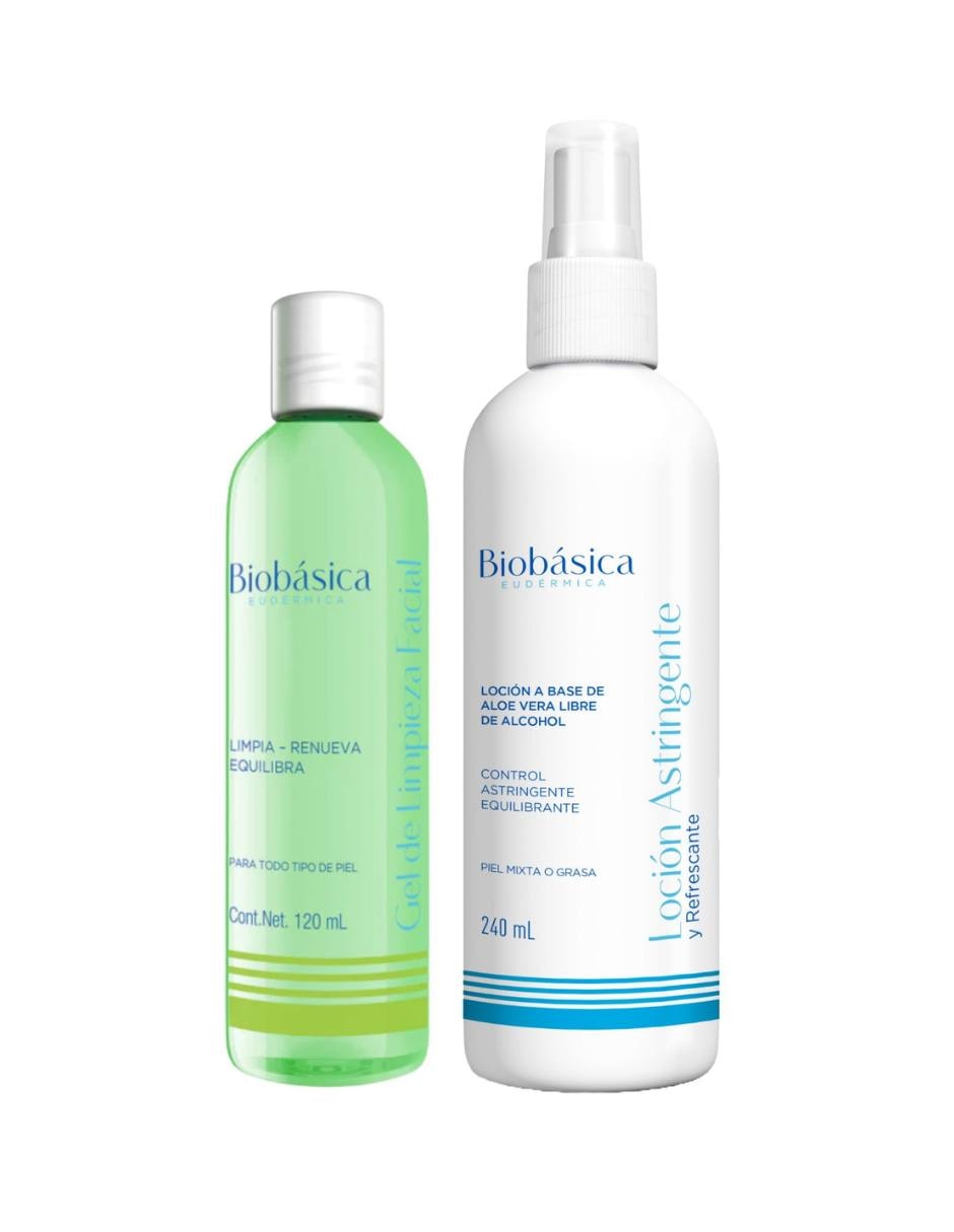 Set limpiador facial Kit Biobásica dúo piel grasa Biobásica Eudérmica para eliminar el brillo