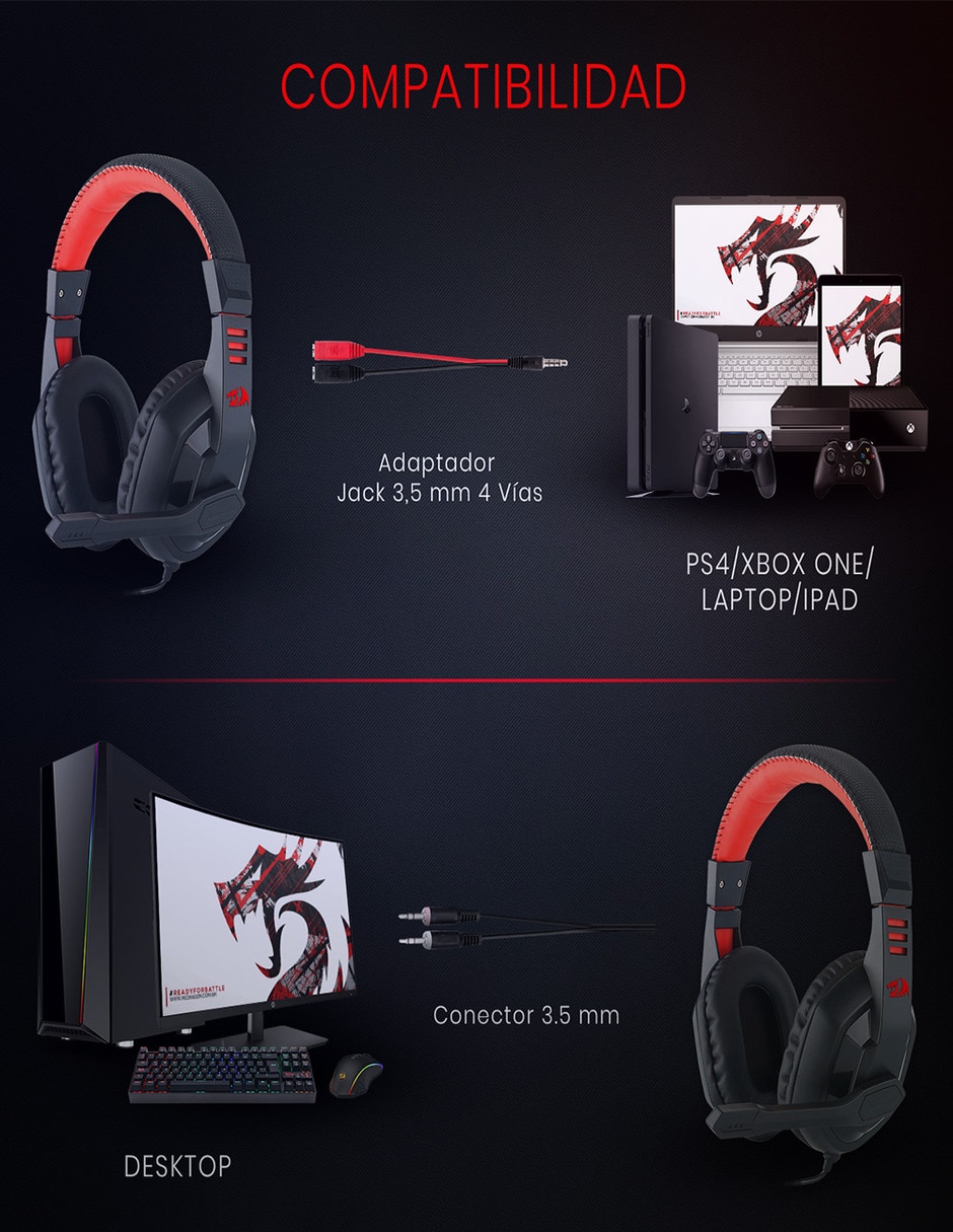 Audífonos gamer alámbricos H120 Ares 5
