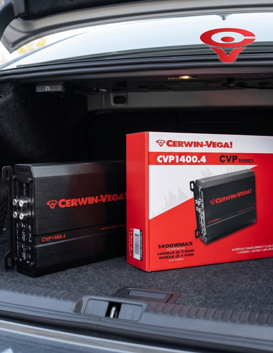 Amplificador Cerwin Vega CVP1400.4 de 0.2-6.0 V