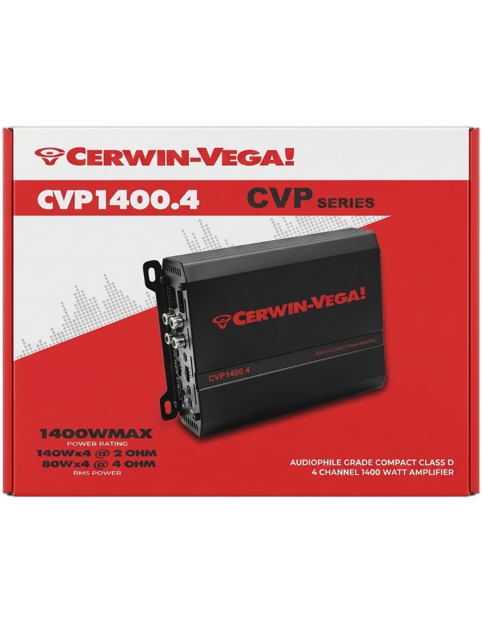Amplificador Cerwin Vega CVP1400.4 de 0.2-6.0 V