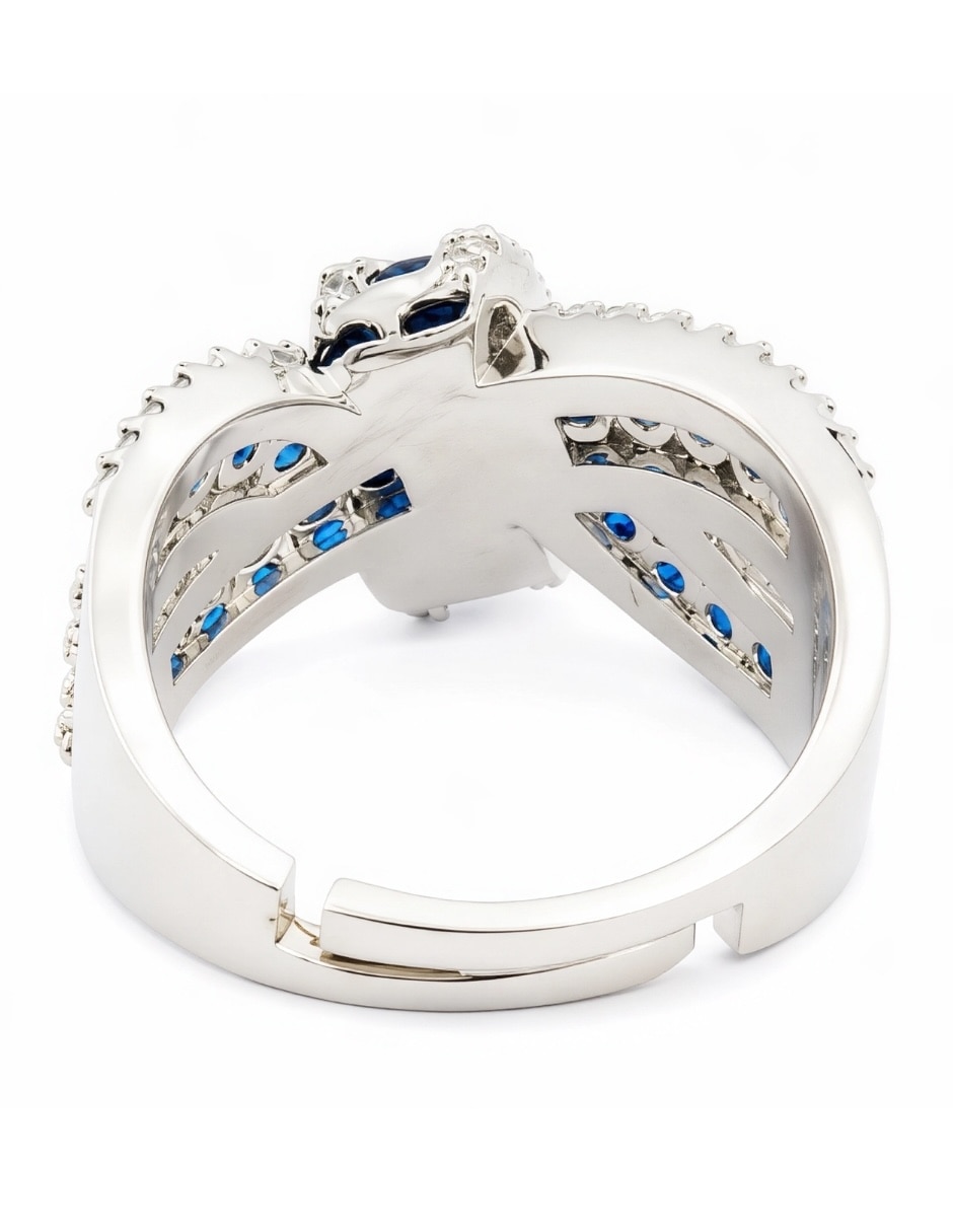 Anillo de nudo cobalta zirconia 5