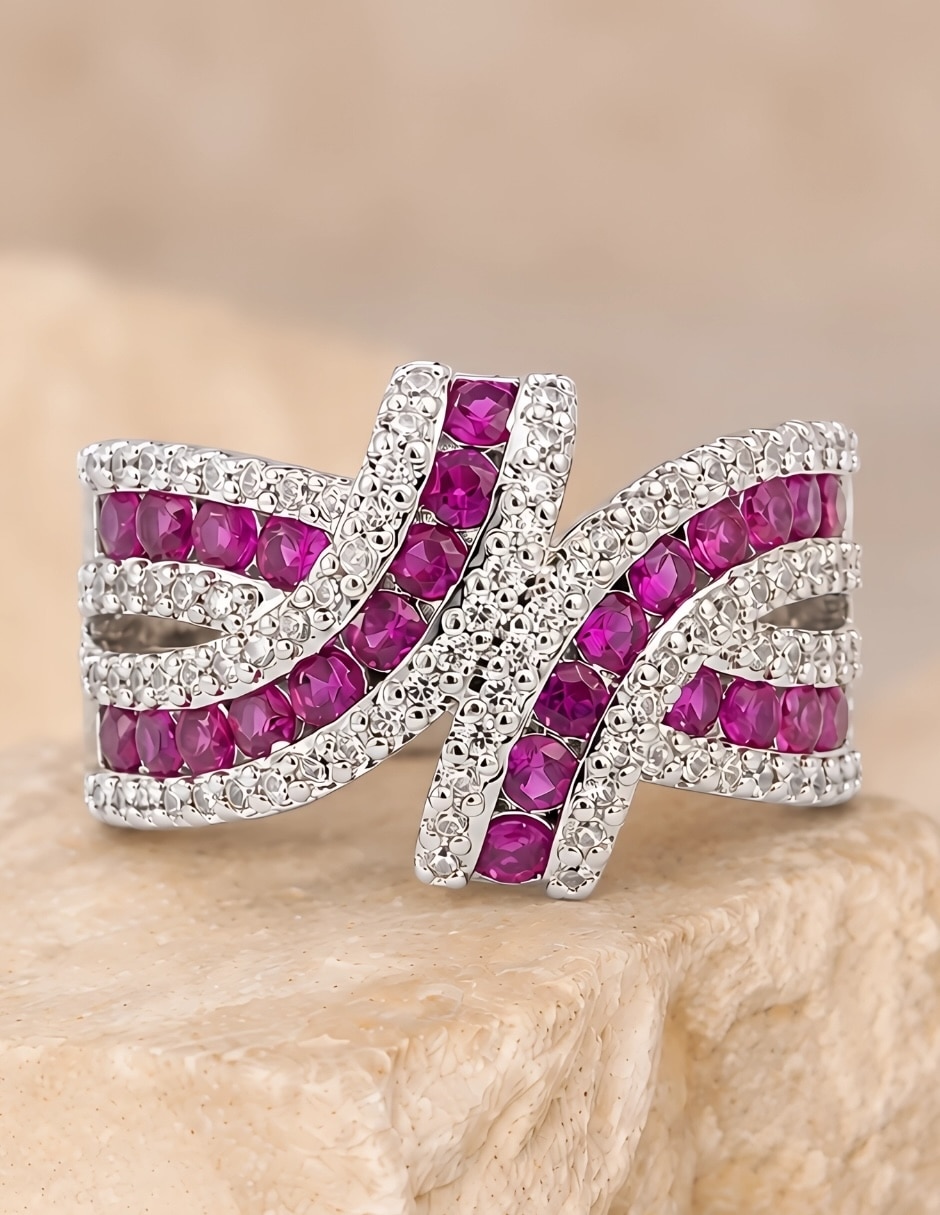 Anillo de nudo yoiko cobalta zirconia