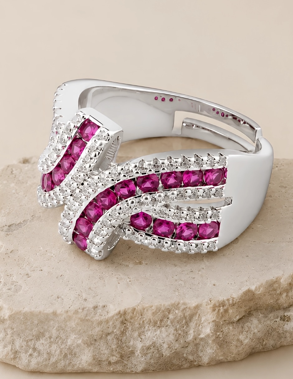 Anillo de nudo yoiko cobalta zirconia