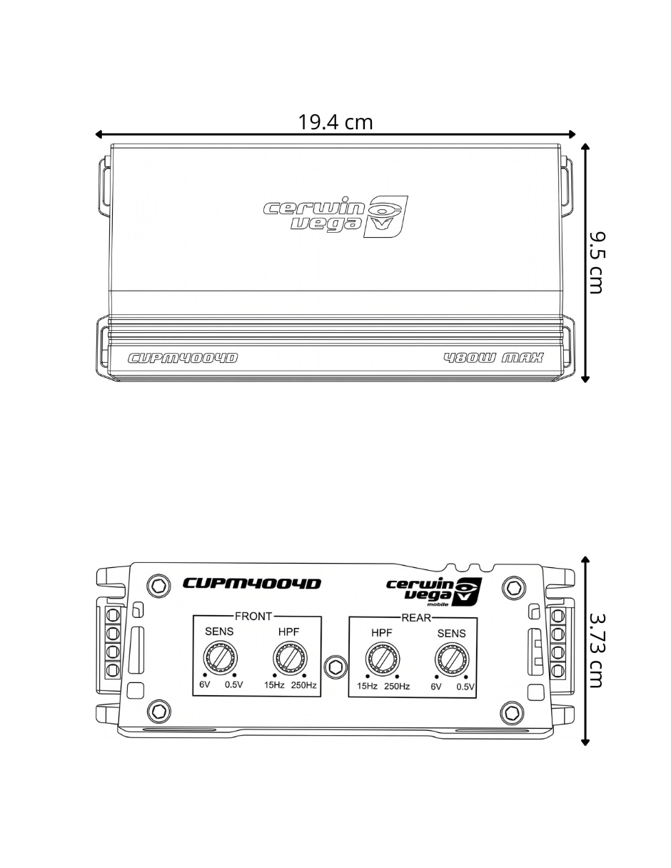 Amplificador Cerwin Vega CVPM400.4D de 0.2-6.0 V