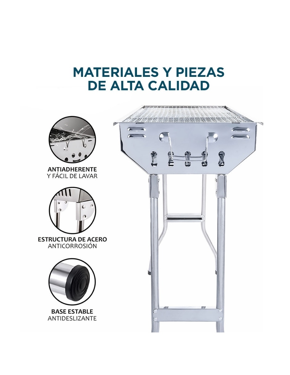 Asador Carbón ASA-REC-73 de acero inoxidable 2