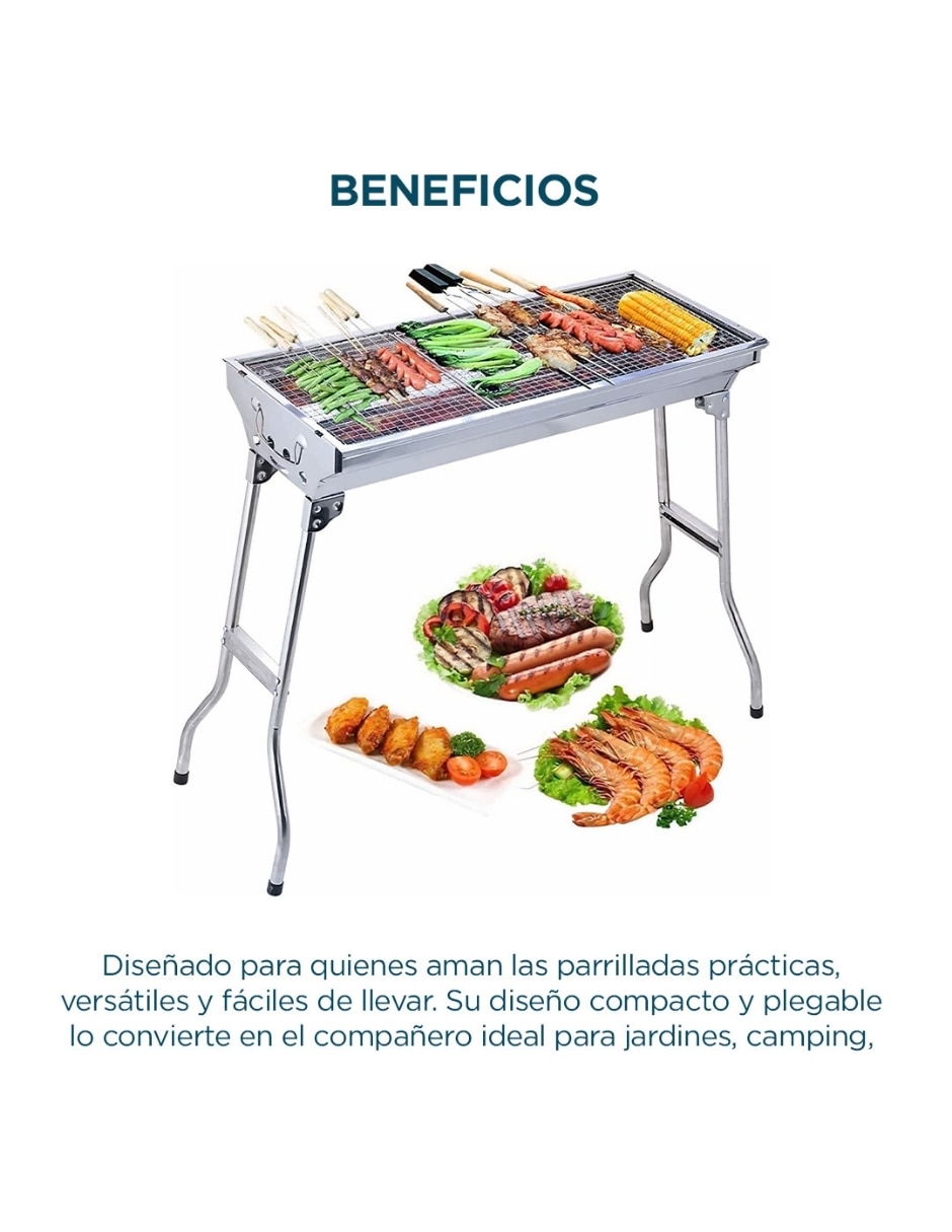 Asador Carbón ASA-REC-73 de acero inoxidable 4