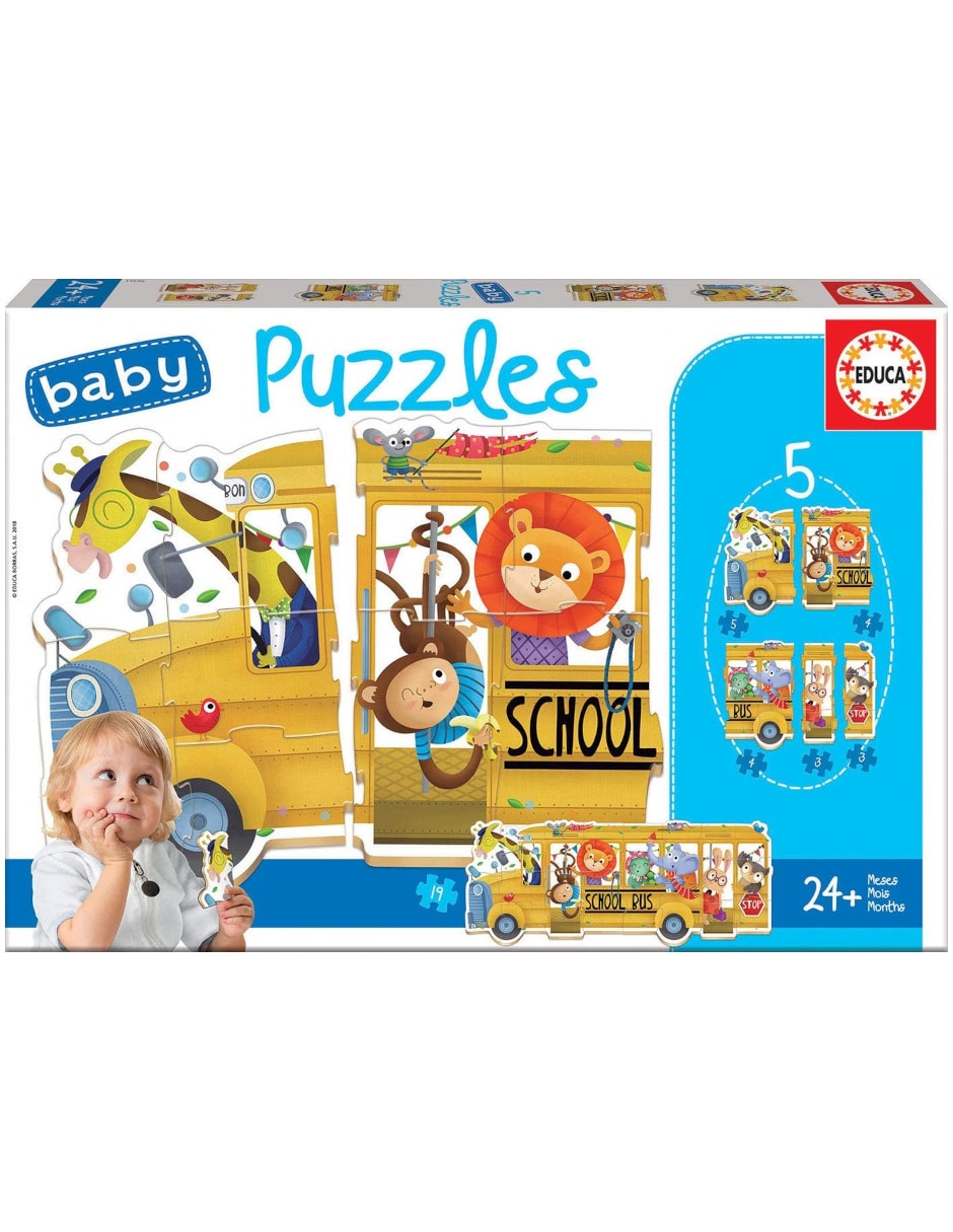 Animales Baby Puzzle Bus Escolar Animales 19 piezas Animales Baby Puzzle Bus Escolar Animales 19 piezas