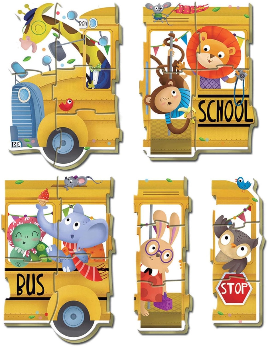 Rompecabezas Animales Baby Puzzle Bus Escolar Animales Educa 19 piezas