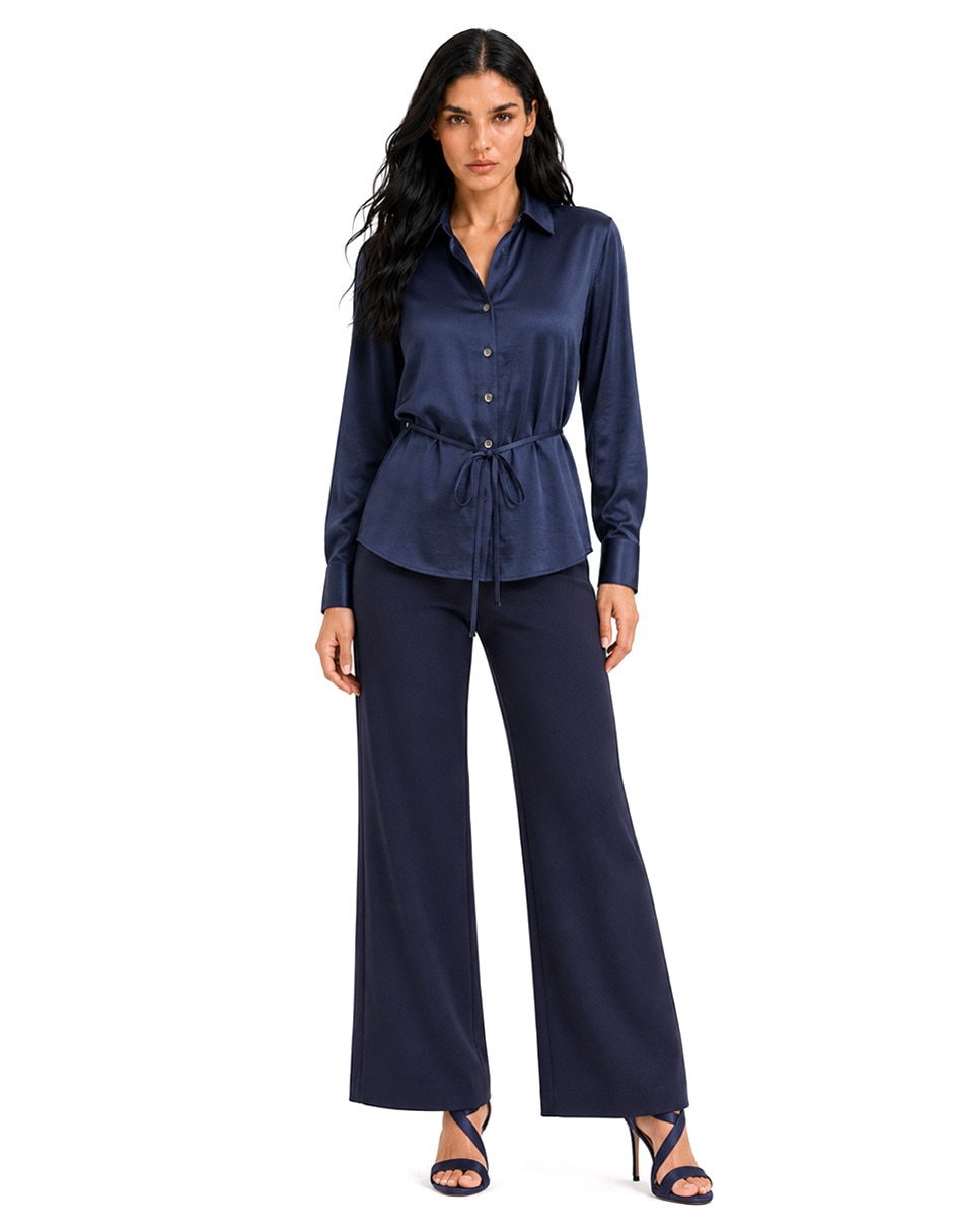 Blusa camisera manga larga para mujer 4