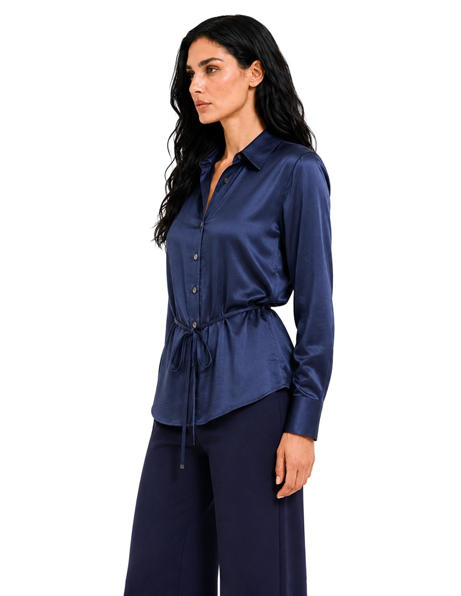 Blusa camisera manga larga para mujer 6