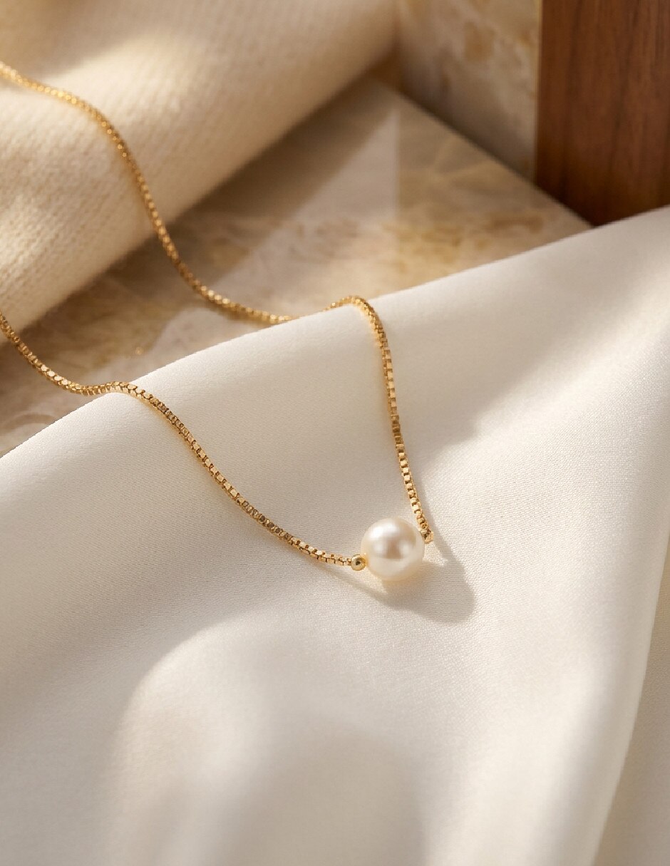 Collar de esfera de oro laminado 18 k 2