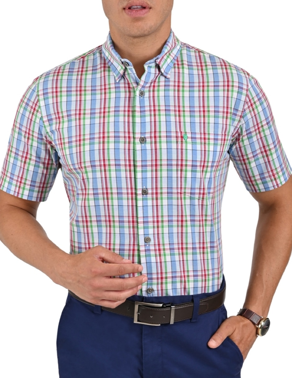 Camisa casual de algodón manga corta para hombre Camisa casual de algodón manga corta para hombre