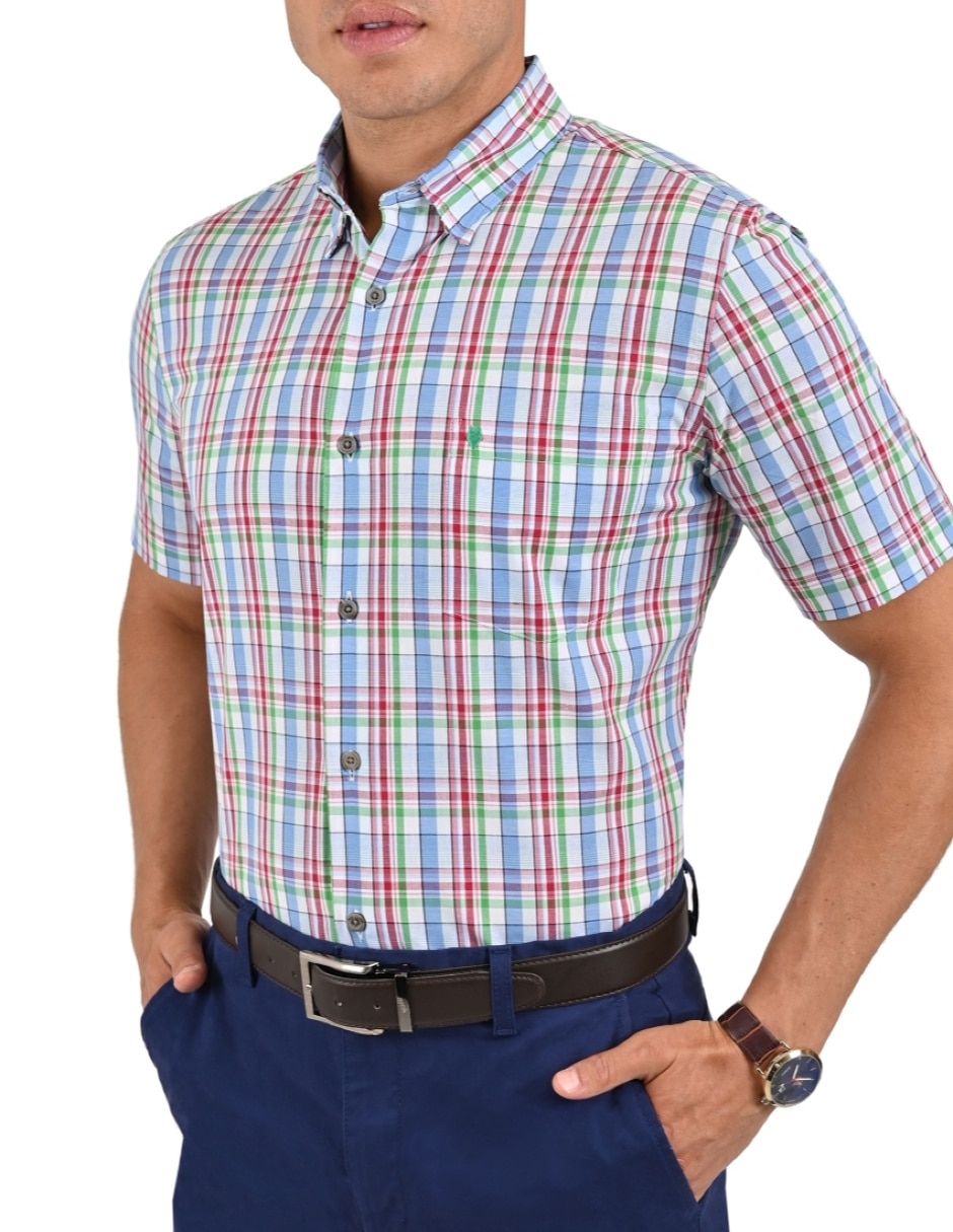 Camisa casual de algodón manga corta para hombre 4