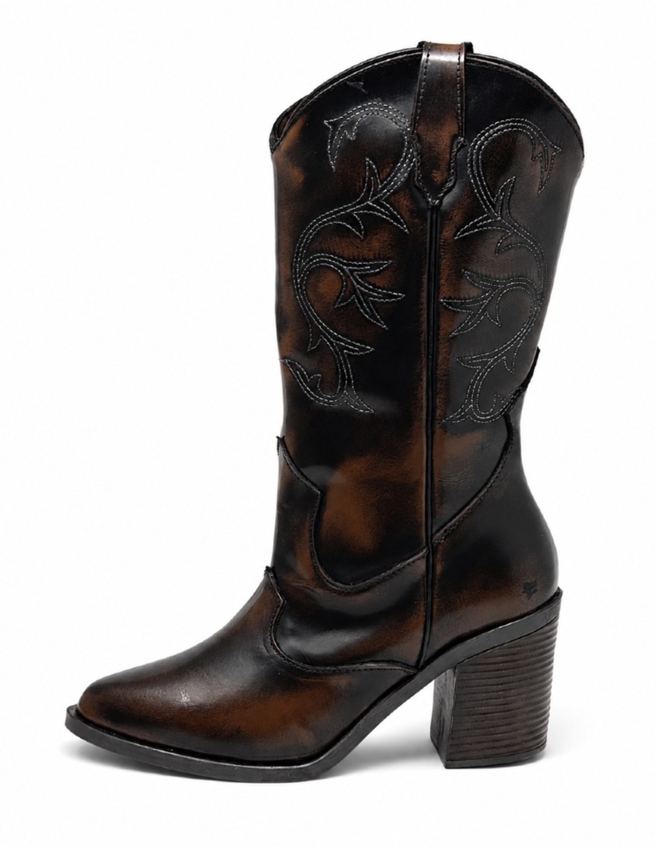 Bota cowboy abajo de la rodilla de piel para mujer Bota cowboy abajo de la rodilla de piel para mujer