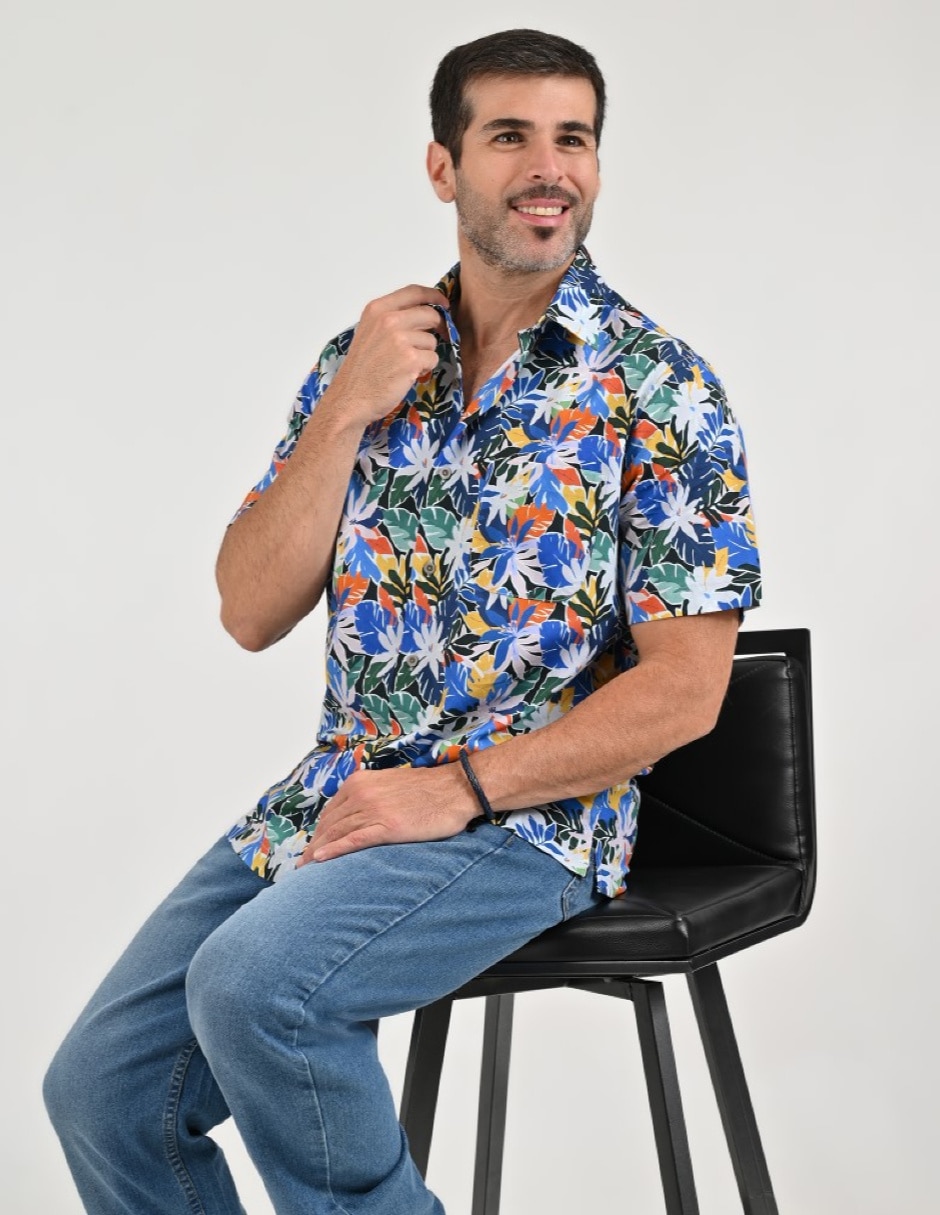Camisa casual de algodón manga corta para hombre 5