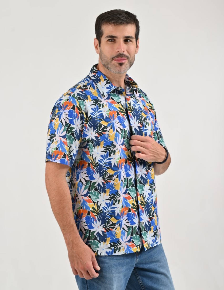 Camisa casual de algodón manga corta para hombre 6