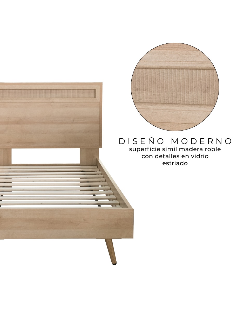 Base para cama armable Linea Glass de MDF individual 7
