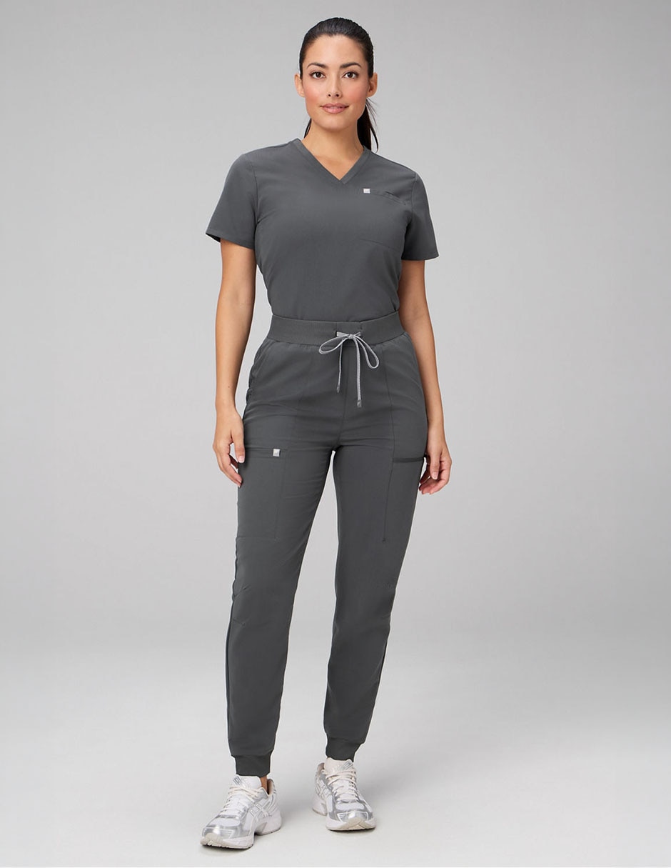 Pants regular Scrub con elástico para mujer 5