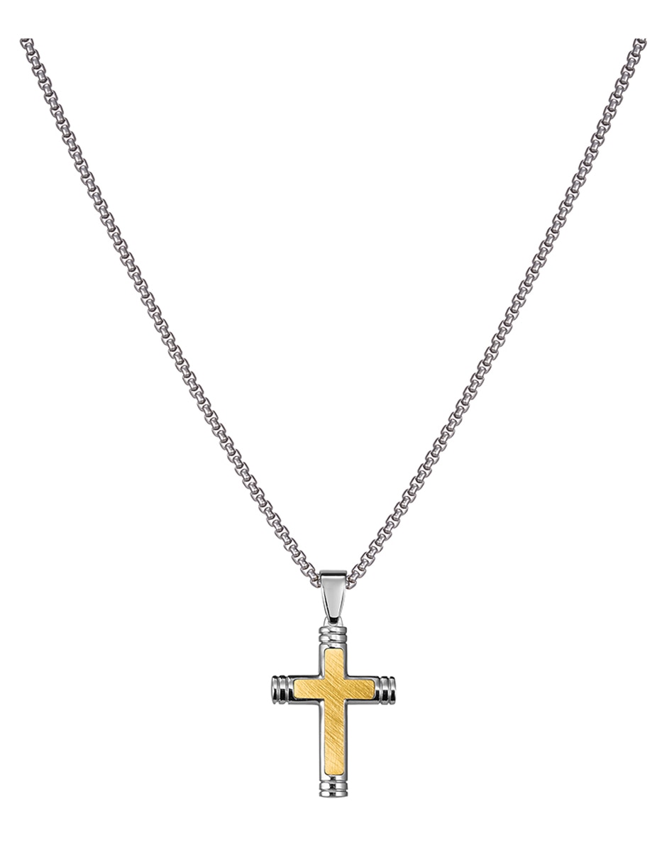 Collar con dije de Cruz Cross Bar Two Tone 2