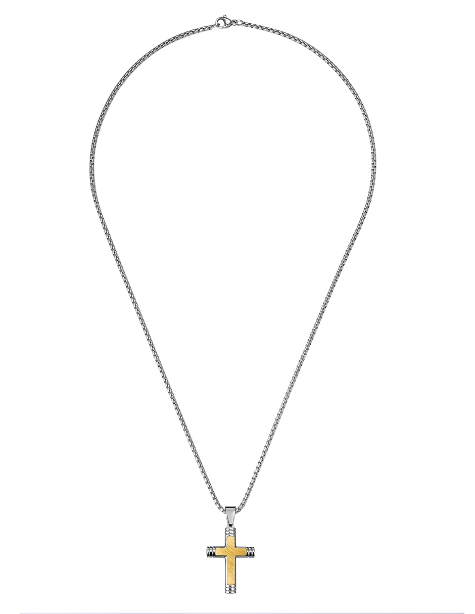 Collar con dije de Cruz Cross Bar Two Tone 3