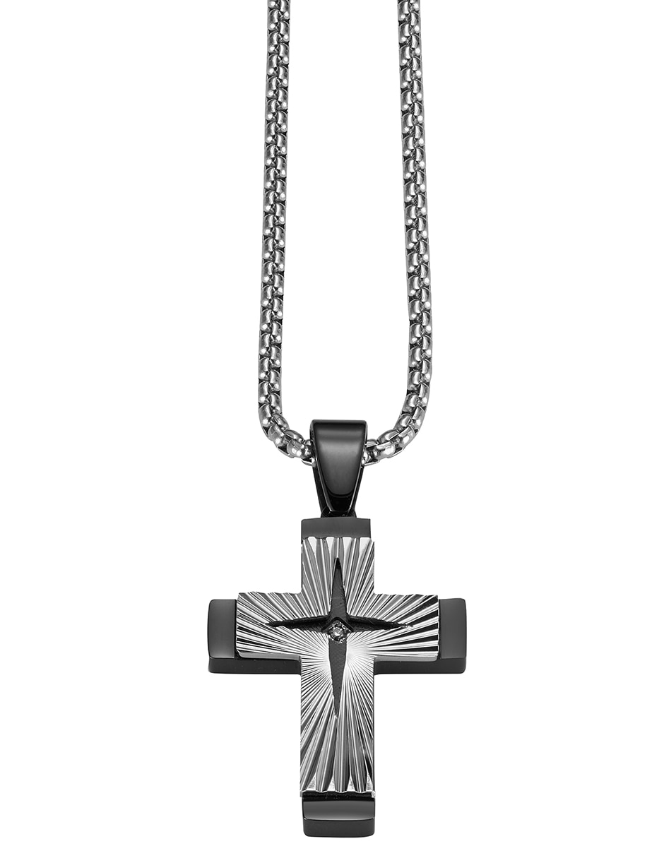 Collar con dije de cruz cross dark engraved Collar con dije de cruz cross dark engraved