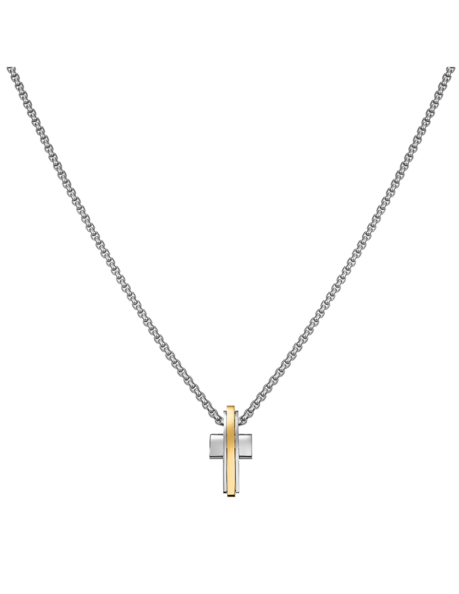 Collar con dije de Cruz Axis Two Tone 2